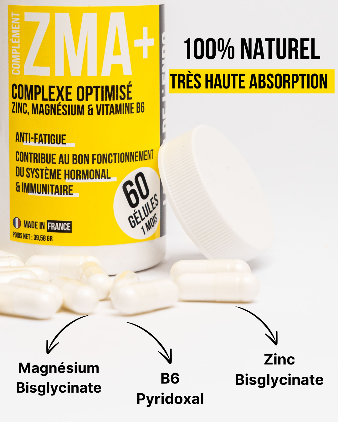 ZMA+ (Magnésium Zinc Vit B6)